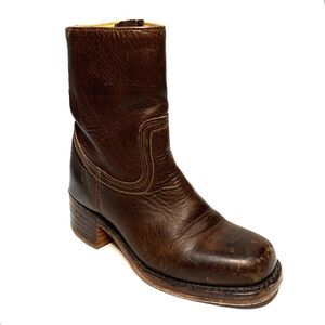 Frye Dark Brown Leather Heeled Boots